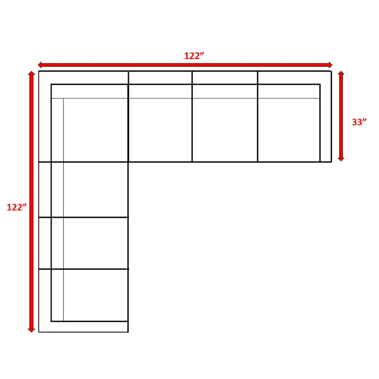 LSI 7 Piece Rattan Sectional Seating Group with Cushions
