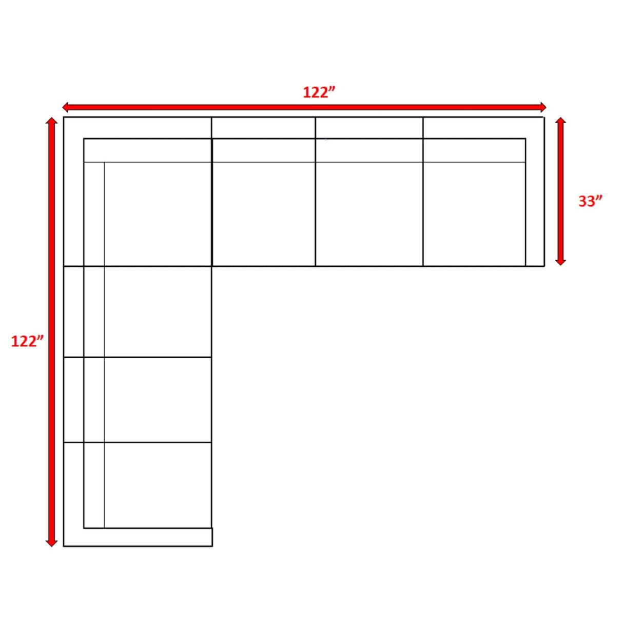 LSI 7 Piece Rattan Sectional Seating Group with Cushions