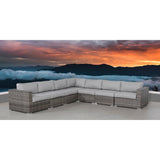 LSI 7 Piece Rattan Sectional Seating Group with Cushions