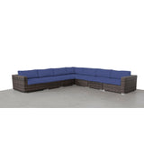 LSI 7 Piece Rattan Sectional Seating Group with Cushions