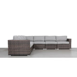 LSI 7 Piece Rattan Sectional Seating Group with Cushions