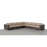 LSI 7 Piece Rattan Sectional Seating Group with Cushions