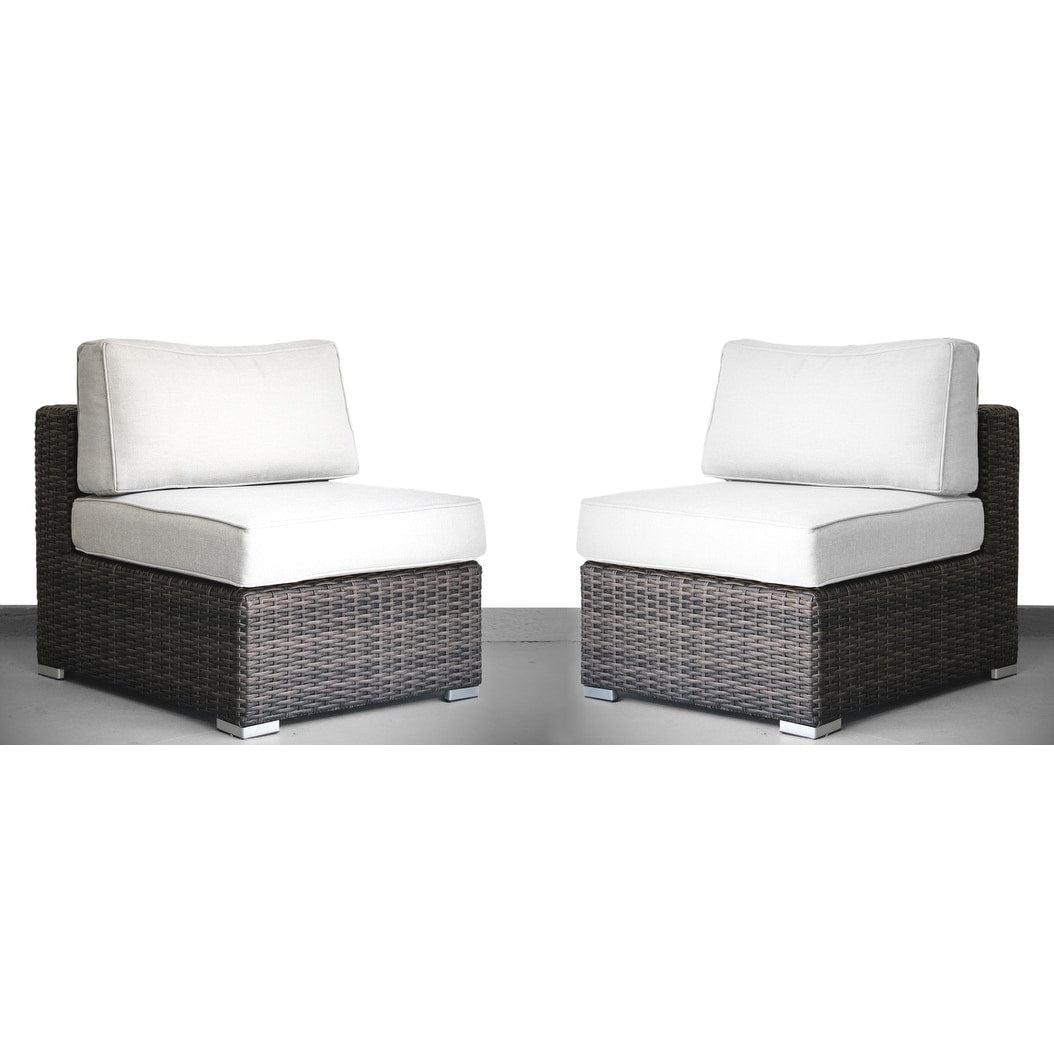LSI 7 Piece Rattan Sectional Seating Group with Cushions