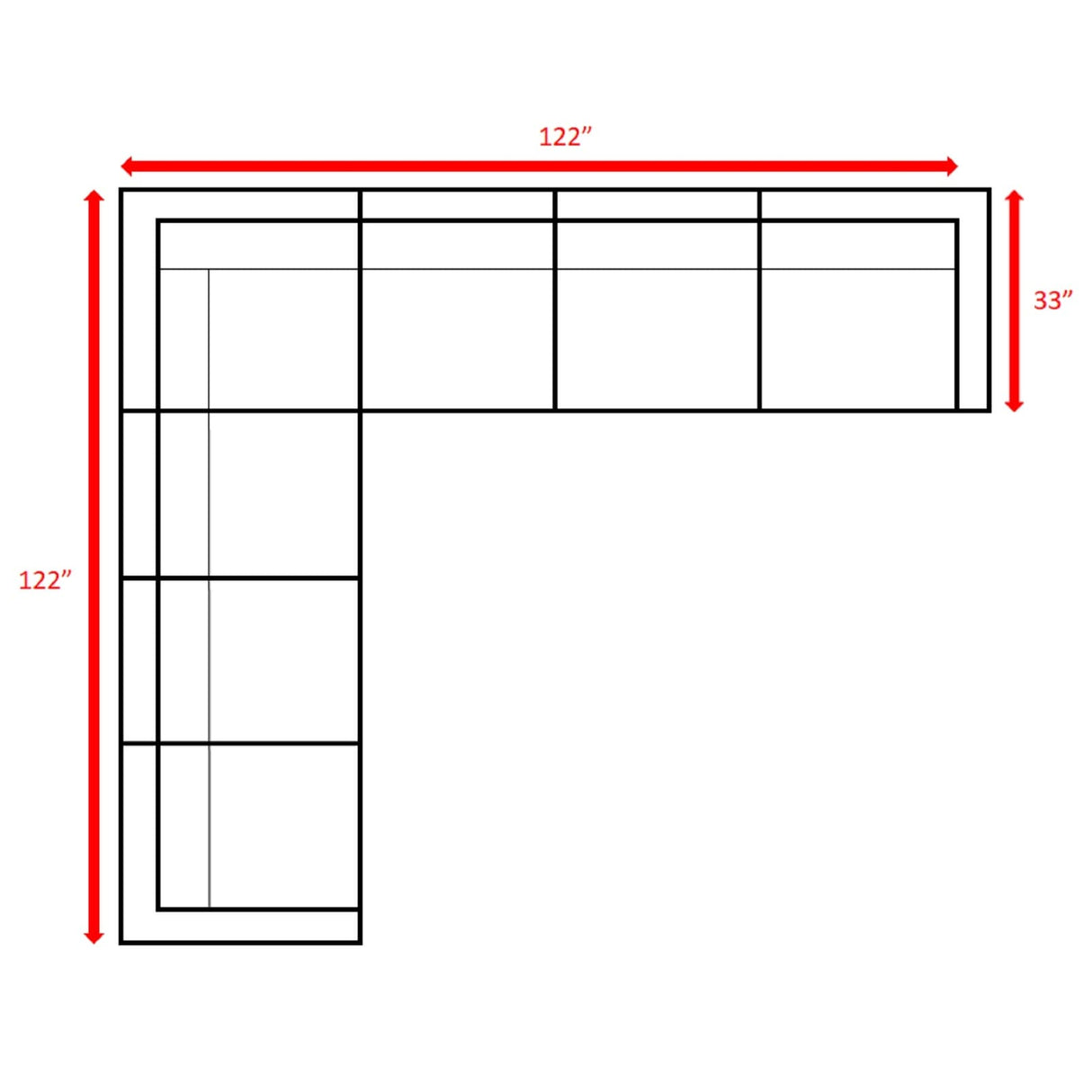 LSI 7 Piece Rattan Sectional Seating Group with Cushions