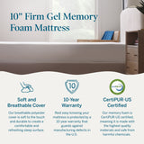 Lucid 10-inch Luxury Gel Memory Foam Mattress