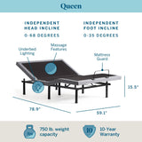 Lucid Deluxe Adjustable Bed Base