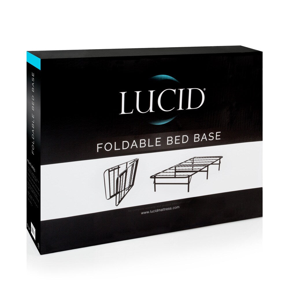 LUCID Foldable Metal Platform Bed Frame and Mattress Foundation Full