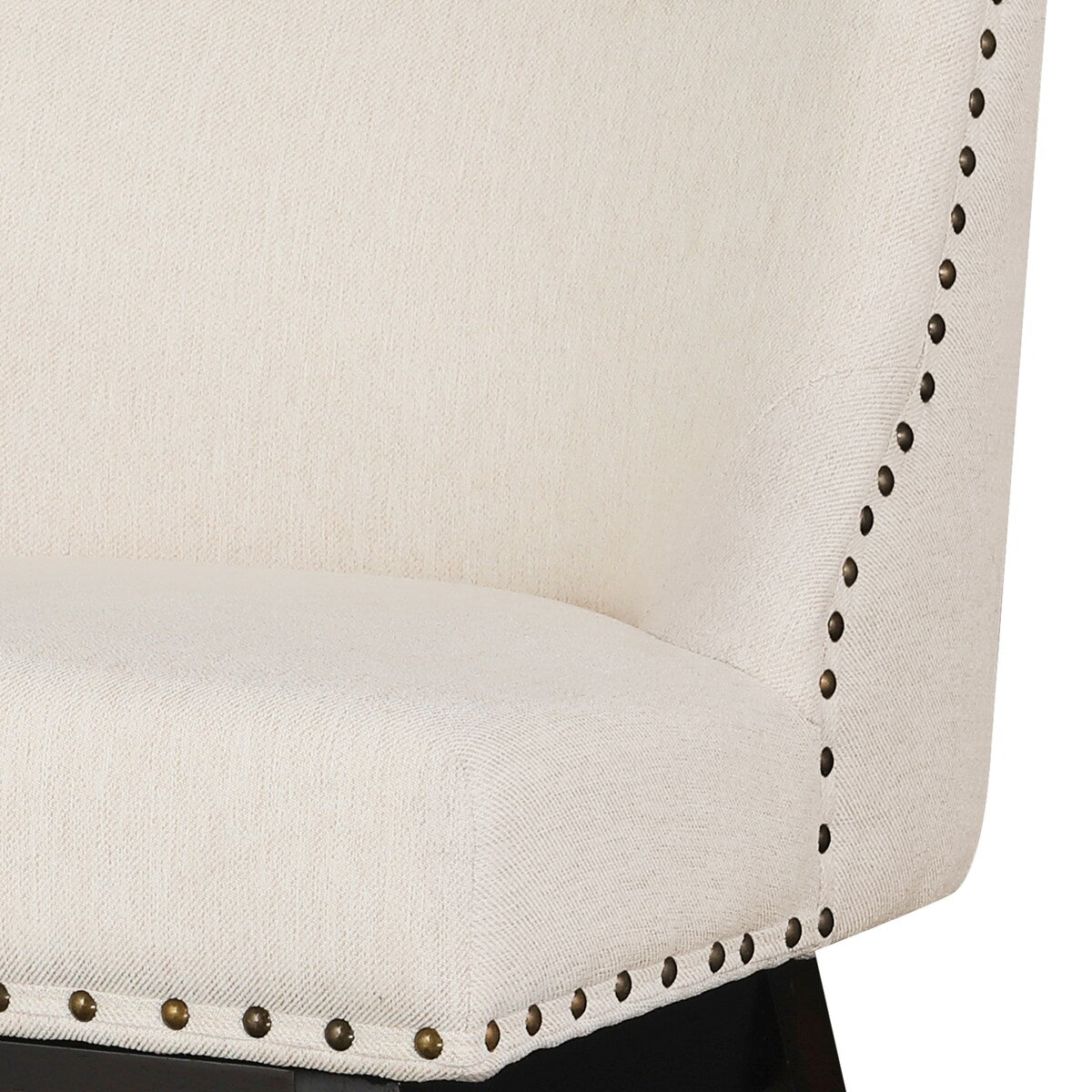 LUE BONA 26 in. Counter Height Upholstered Wood Frame Swivel Bar Stool with Farbic Seat - 19.6"D x 19.6"W x 37"H