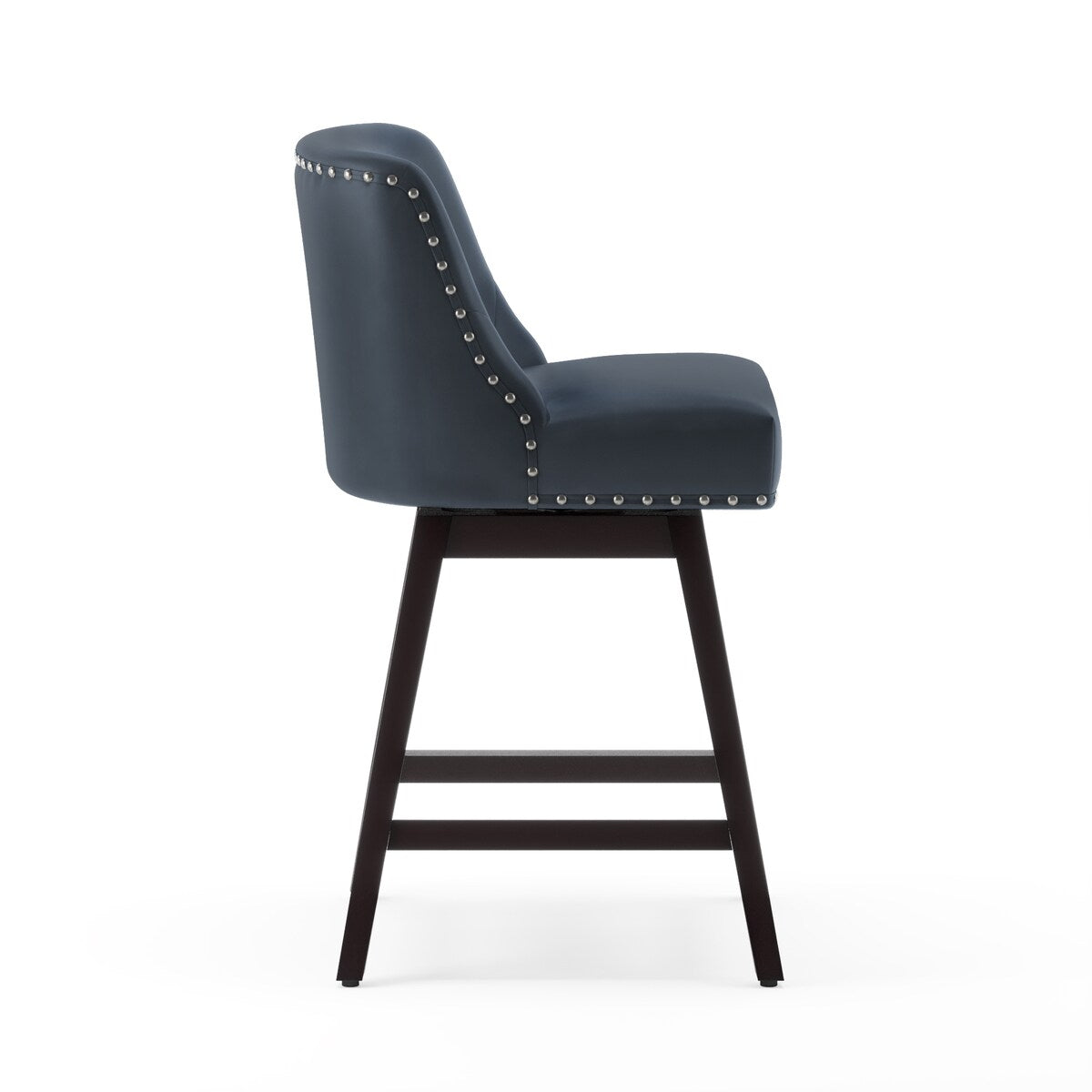 LUE BONA 26 in. Counter Height Upholstered Wood Frame Swivel Bar Stool with Farbic Seat - 19.6"D x 19.6"W x 37"H