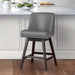 LUE BONA 26 in. Counter Height Upholstered Wood Frame Swivel Bar Stool with Farbic Seat - 19.6"D x 19.6"W x 37"H