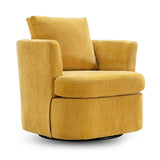 LUE BONA Modern Chenille Upholstered Swivel Accent Barrel Chair Set Modern Swivel Armchair for Living Room