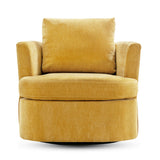 LUE BONA Modern Chenille Upholstered Swivel Accent Barrel Chair Set Modern Swivel Armchair for Living Room