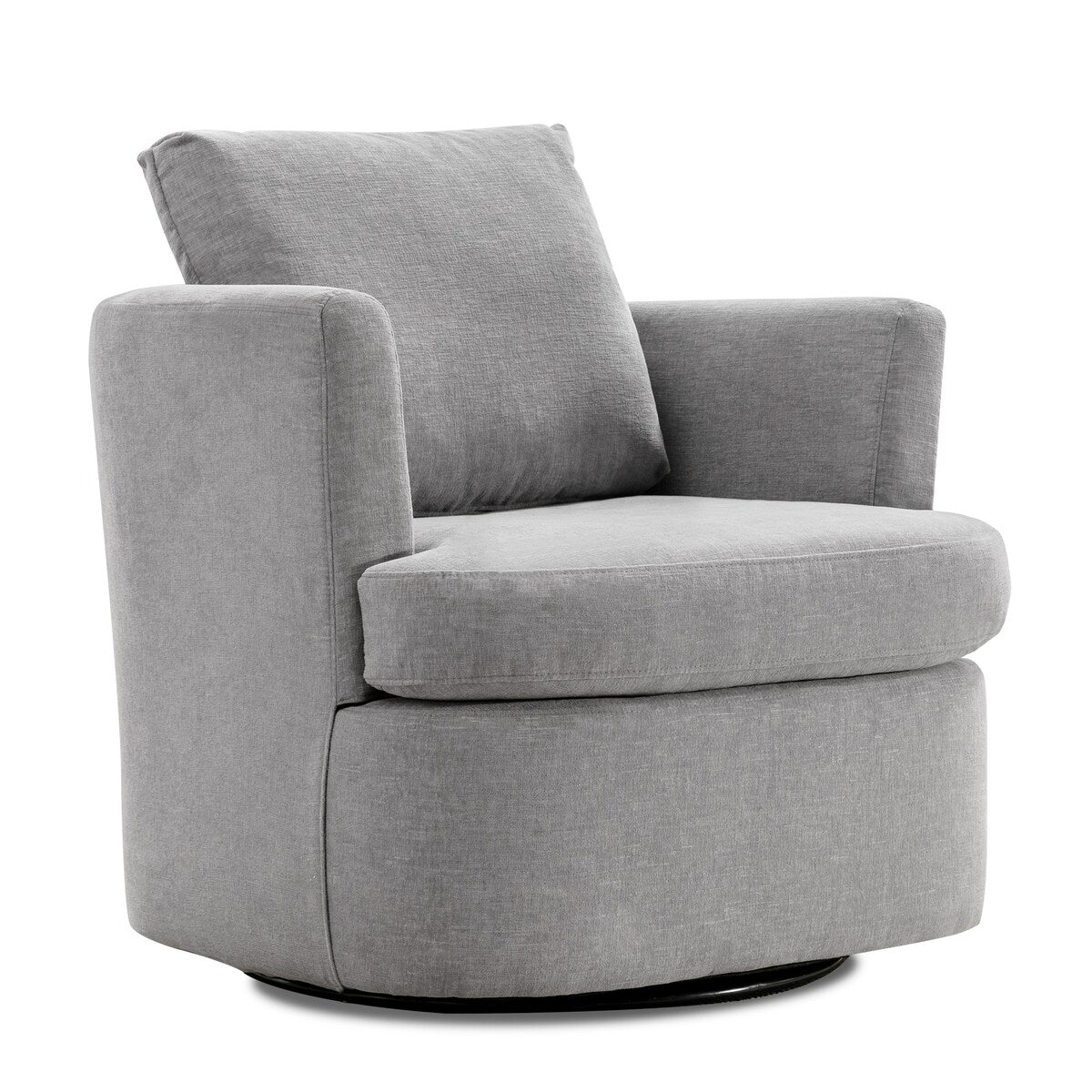 LUE BONA Modern Chenille Upholstered Swivel Accent Barrel Chair Set Modern Swivel Armchair for Living Room