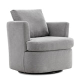 LUE BONA Modern Chenille Upholstered Swivel Accent Barrel Chair Set Modern Swivel Armchair for Living Room