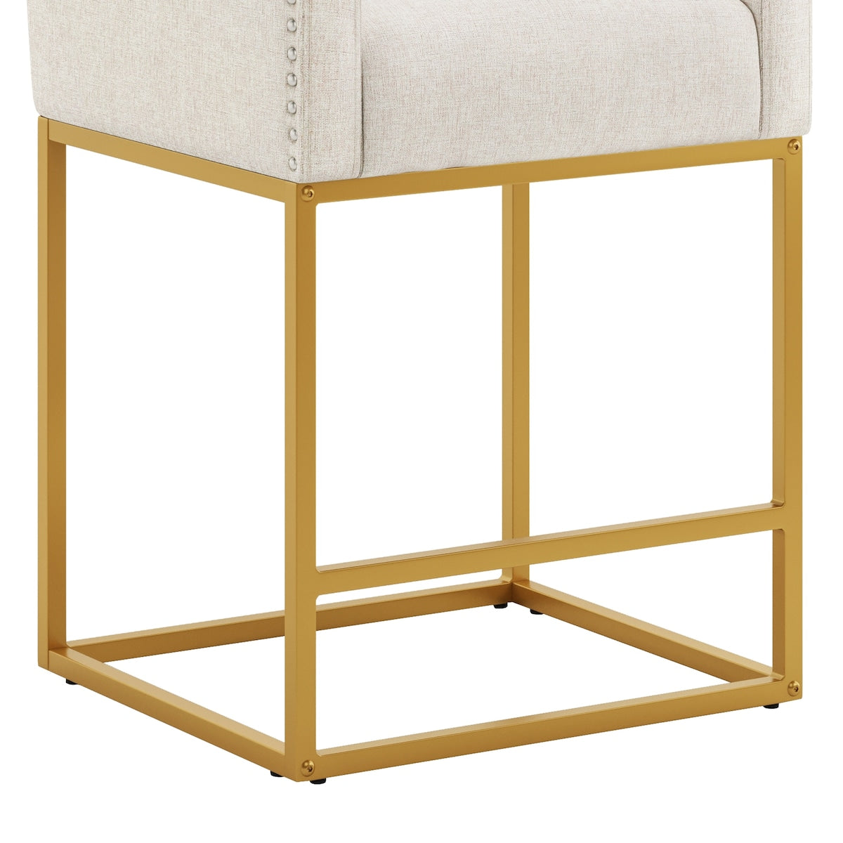LUE BONA Modern Counter Height Bar Stools Fabric Upholstered Counter Stool