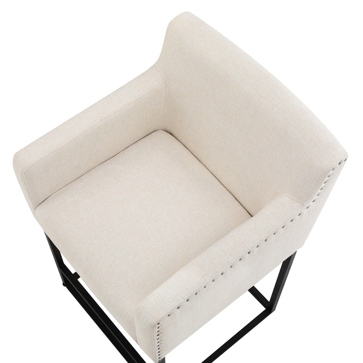 LUE BONA Modern Counter Height Bar Stools Fabric Upholstered Counter Stool