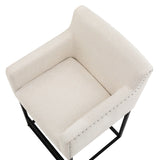 LUE BONA Modern Counter Height Bar Stools Fabric Upholstered Counter Stool