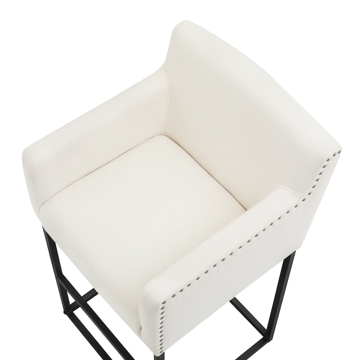LUE BONA Modern Counter Height Bar Stools Fabric Upholstered Counter Stool