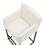 LUE BONA Modern Counter Height Bar Stools Fabric Upholstered Counter Stool