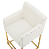 LUE BONA Modern Counter Height Bar Stools Fabric Upholstered Counter Stool