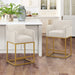LUE BONA Modern Counter Height Bar Stools Fabric Upholstered Counter Stool