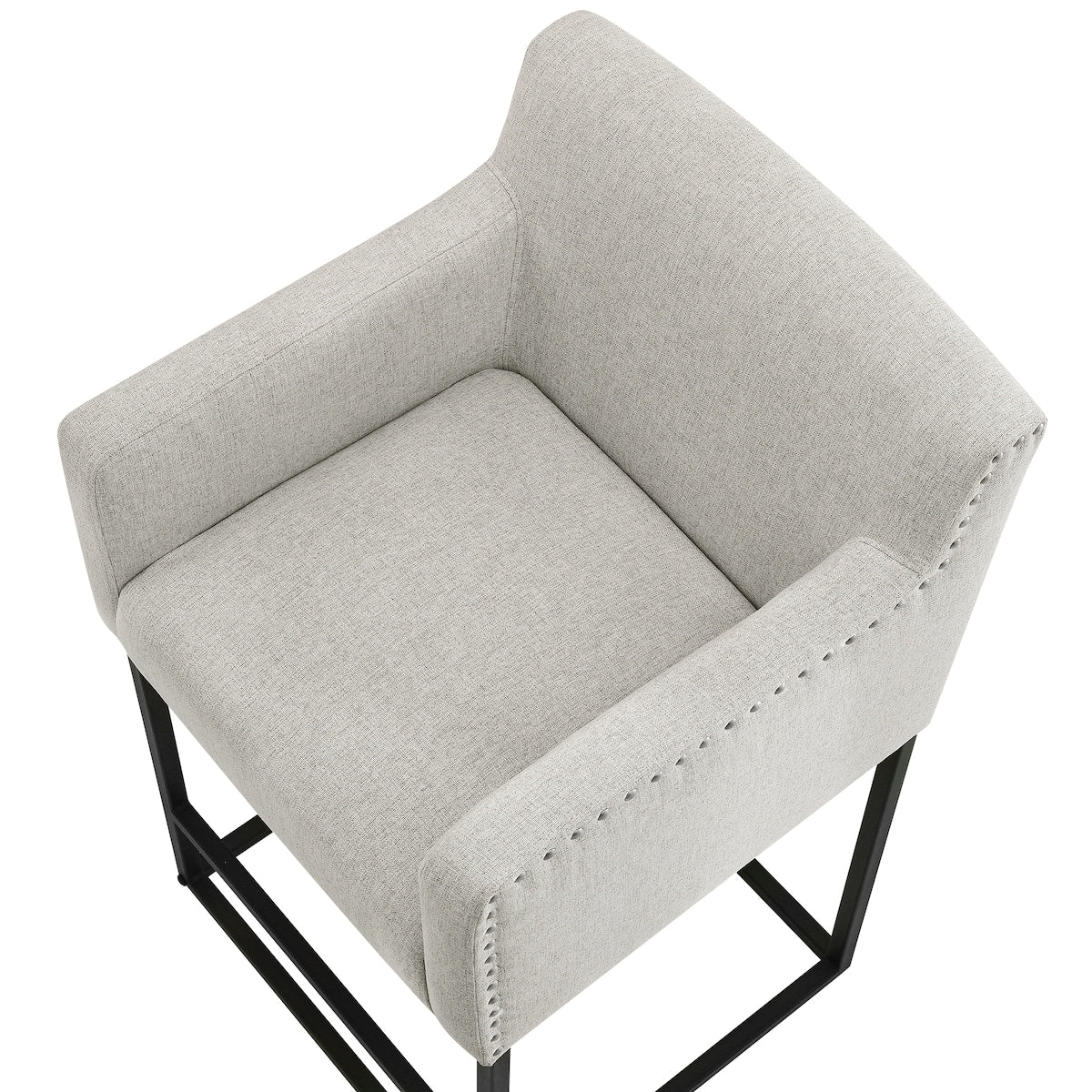 LUE BONA Modern Counter Height Bar Stools Fabric Upholstered Counter Stool