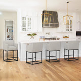 LUE BONA Modern Counter Height Bar Stools Fabric Upholstered Counter Stool