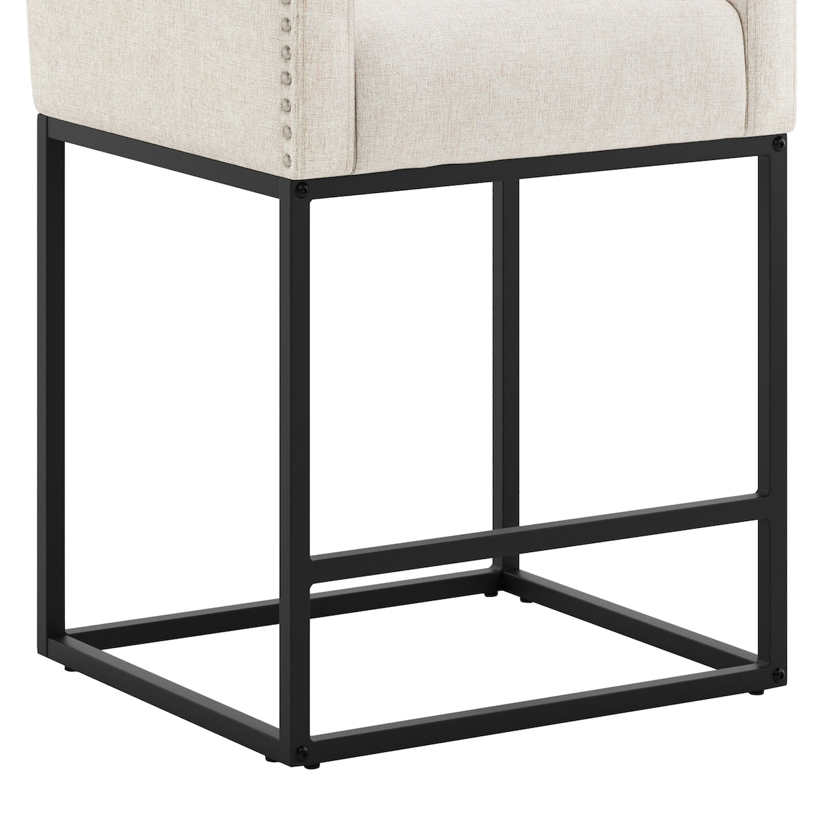 LUE BONA Modern Counter Height Bar Stools Fabric Upholstered Counter Stool