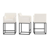 LUE BONA Modern Counter Height Bar Stools Fabric Upholstered Counter Stool