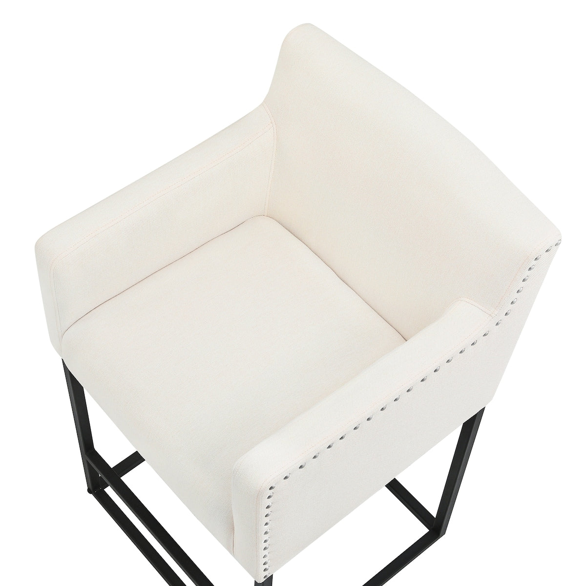 LUE BONA Modern Counter Height Bar Stools Fabric Upholstered Counter Stool