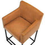 LUE BONA Modern Counter Height Bar Stools Fabric Upholstered Counter Stool
