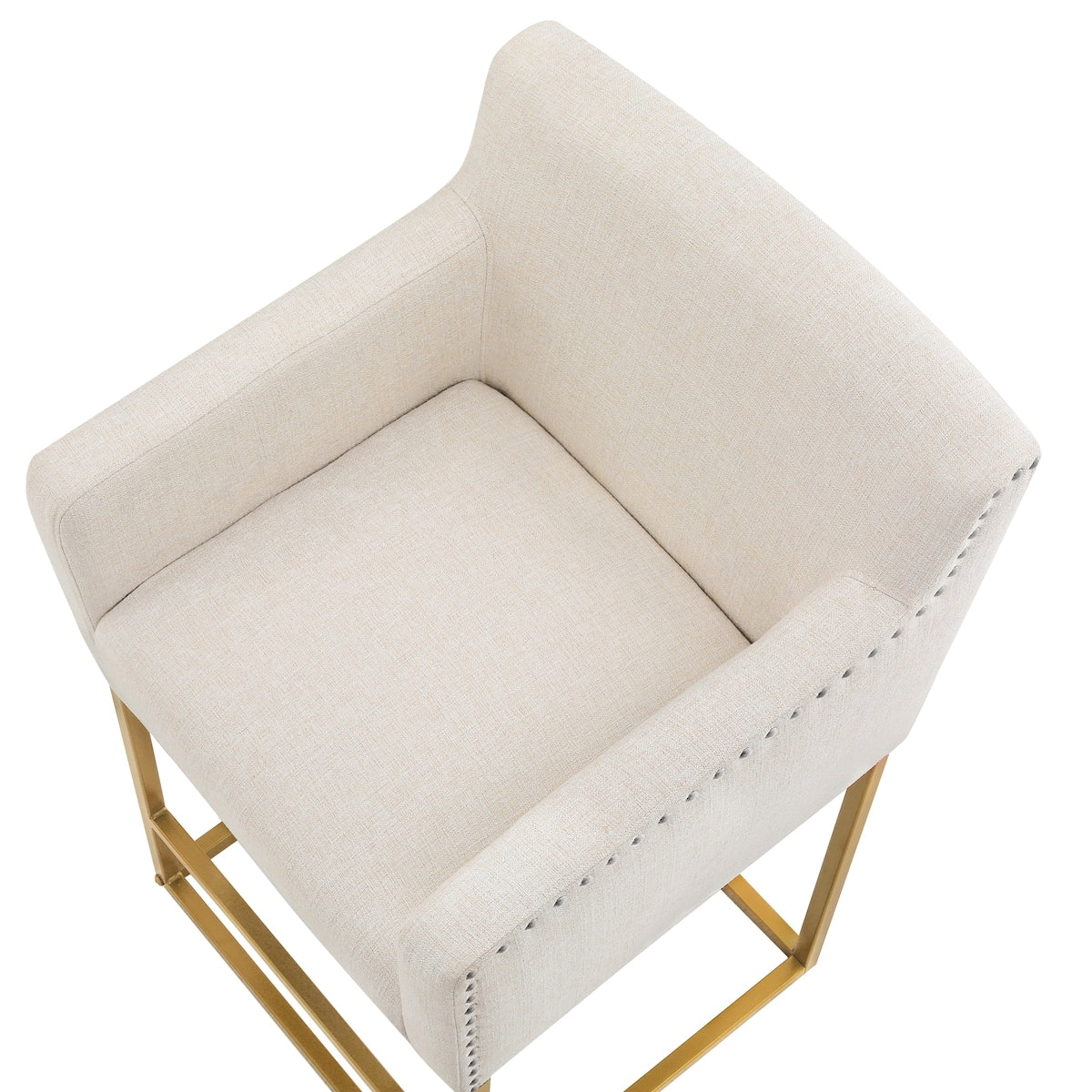 LUE BONA Modern Counter Height Bar Stools Fabric Upholstered Counter Stool