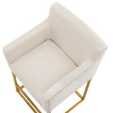 LUE BONA Modern Counter Height Bar Stools Fabric Upholstered Counter Stool