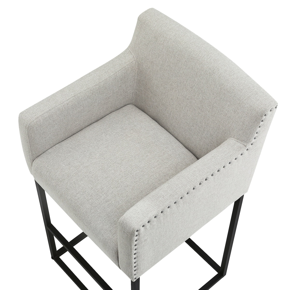 LUE BONA Modern Counter Height Bar Stools Fabric Upholstered Counter Stool