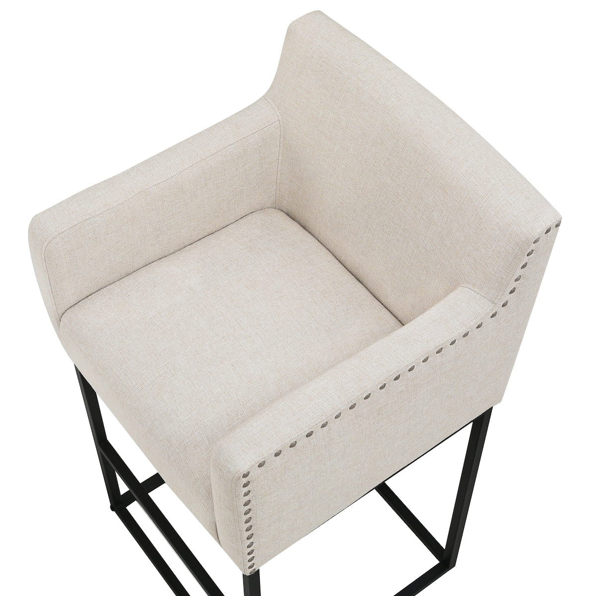 LUE BONA Modern Counter Height Bar Stools Fabric Upholstered Counter Stool