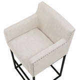 LUE BONA Modern Counter Height Bar Stools Fabric Upholstered Counter Stool