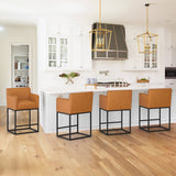 LUE BONA Modern Counter Height Bar Stools Fabric Upholstered Counter Stool
