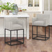 LUE BONA Modern Counter Height Bar Stools Fabric Upholstered Counter Stool