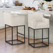 LUE BONA Modern Counter Height Bar Stools Fabric Upholstered Counter Stool