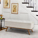 LUE BONA Modern Upholstered Storage Ottoman Button Tufted Storage Bench with Linen Seat End of Bed - 17.5 D X 50.4 W X 20.5 H