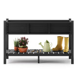 LUE BONA Plastic Raised Garden Bed with Legs Elevated Planter Box for Backyard, Patio, or Balcony - 46.5"L x 17.7"W x 28.7"H