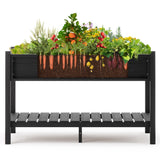 LUE BONA Plastic Raised Garden Bed with Legs Elevated Planter Box for Backyard, Patio, or Balcony - 46.5"L x 17.7"W x 28.7"H