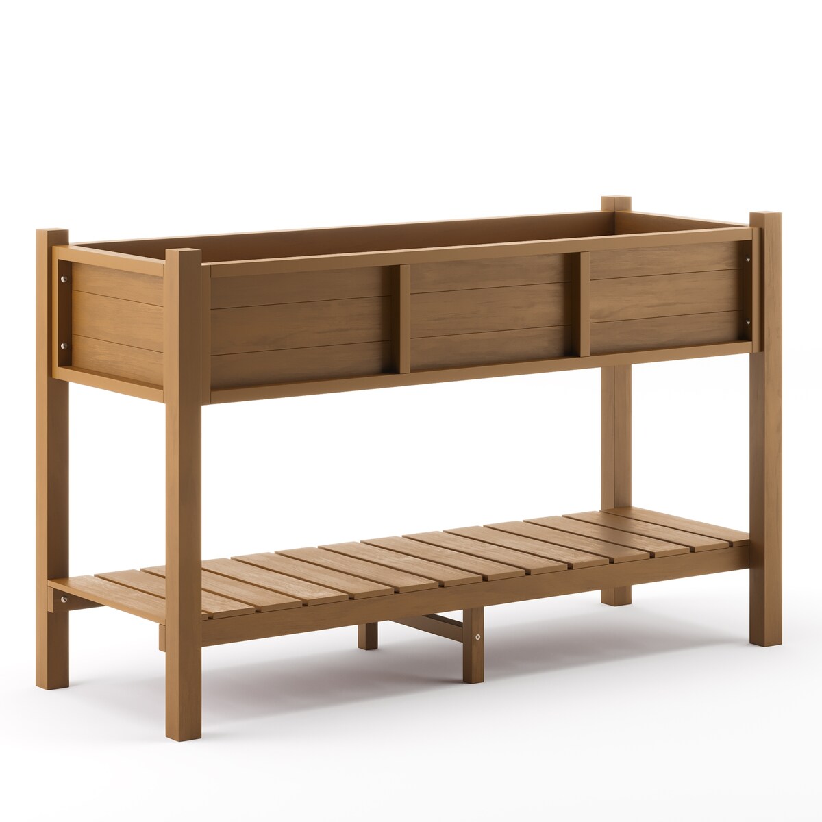 LUE BONA Plastic Raised Garden Bed with Legs Elevated Planter Box for Backyard, Patio, or Balcony - 46.5"L x 17.7"W x 28.7"H