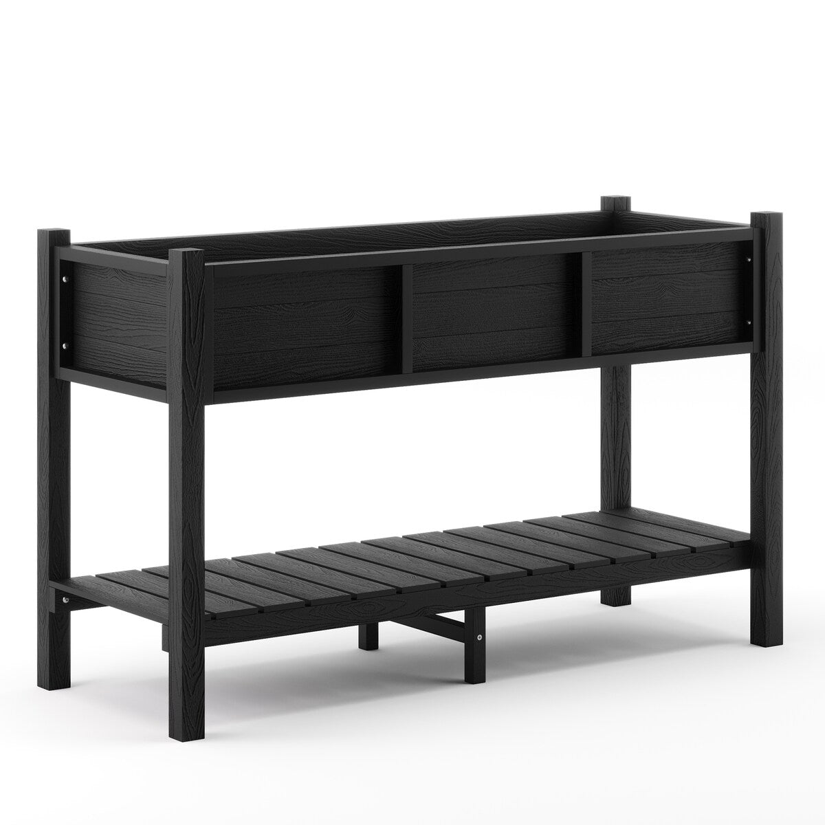 LUE BONA Plastic Raised Garden Bed with Legs Elevated Planter Box for Backyard, Patio, or Balcony - 46.5"L x 17.7"W x 28.7"H