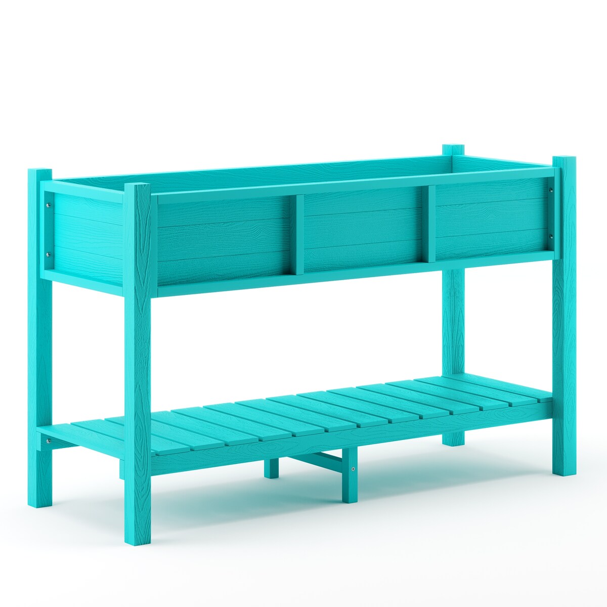 LUE BONA Plastic Raised Garden Bed with Legs Elevated Planter Box for Backyard, Patio, or Balcony - 46.5"L x 17.7"W x 28.7"H