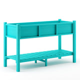 LUE BONA Plastic Raised Garden Bed with Legs Elevated Planter Box for Backyard, Patio, or Balcony - 46.5"L x 17.7"W x 28.7"H