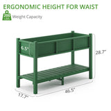 LUE BONA Plastic Raised Garden Bed with Legs Elevated Planter Box for Backyard, Patio, or Balcony - 46.5"L x 17.7"W x 28.7"H