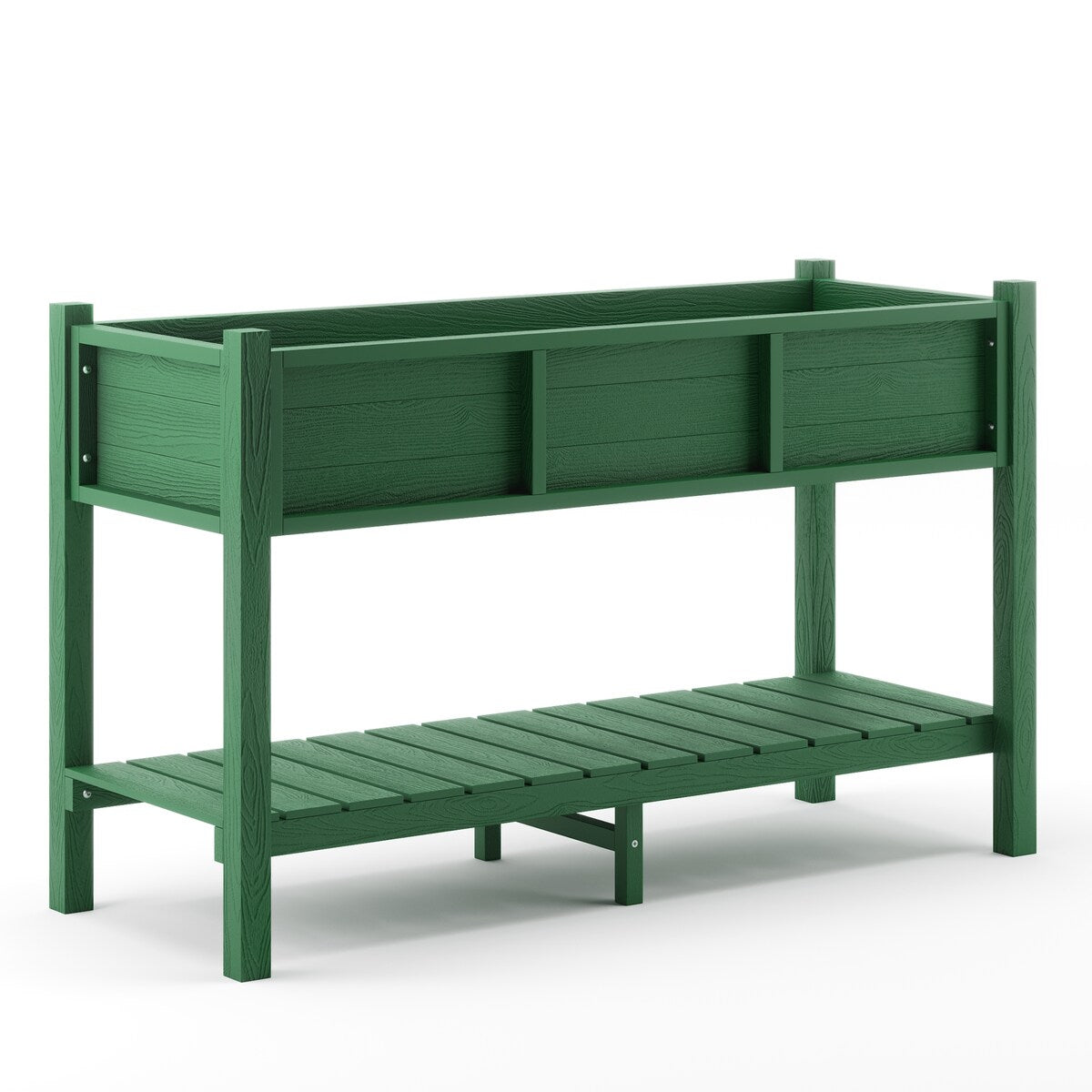 LUE BONA Plastic Raised Garden Bed with Legs Elevated Planter Box for Backyard, Patio, or Balcony - 46.5"L x 17.7"W x 28.7"H