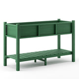 LUE BONA Plastic Raised Garden Bed with Legs Elevated Planter Box for Backyard, Patio, or Balcony - 46.5"L x 17.7"W x 28.7"H