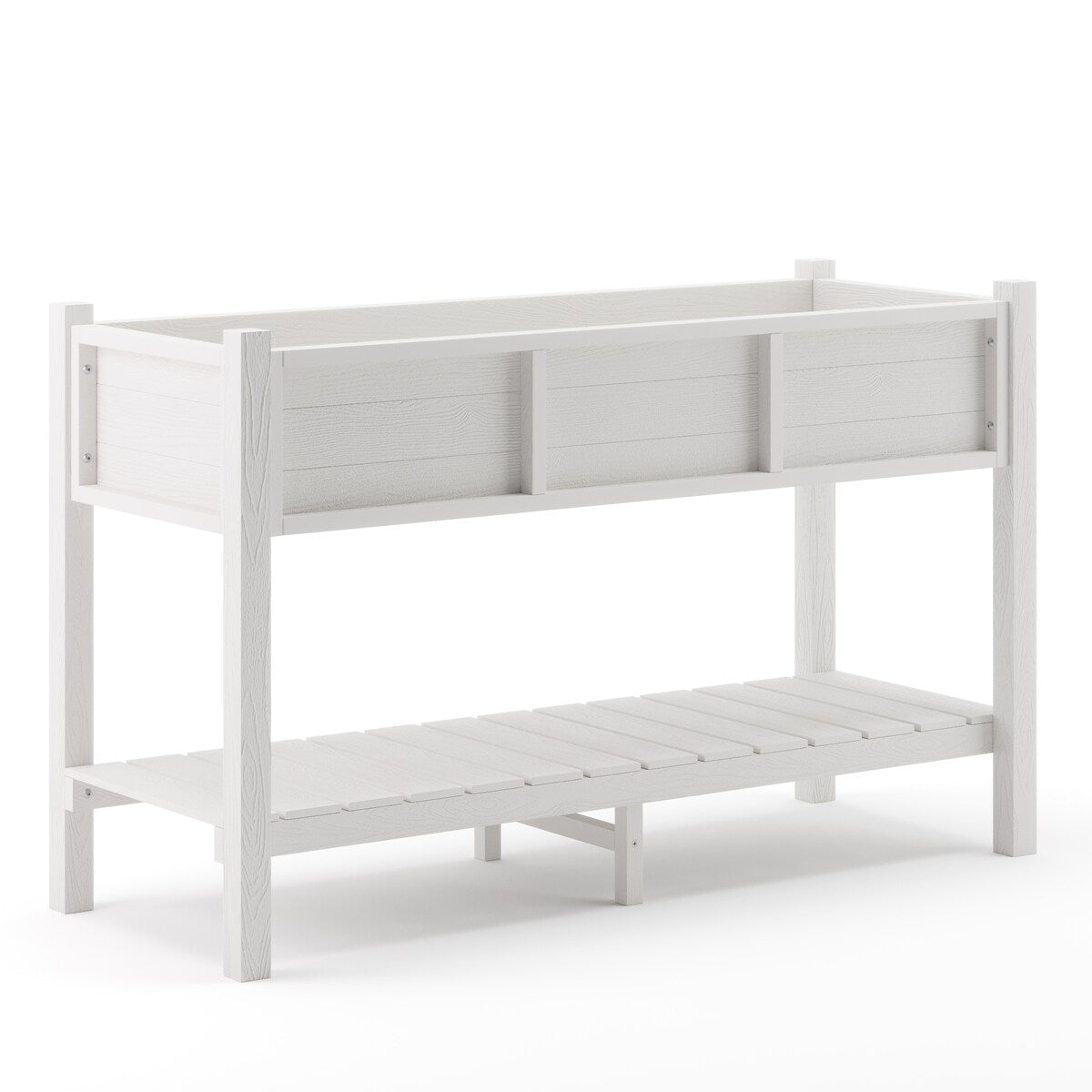 LUE BONA Plastic Raised Garden Bed with Legs Elevated Planter Box for Backyard, Patio, or Balcony - 46.5"L x 17.7"W x 28.7"H